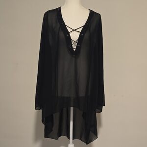 Black Sheer Tunic Cover-up